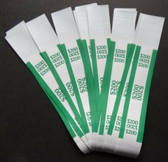 20 – Green $200 Cash Money Self-Sealing Straps Currency Bands