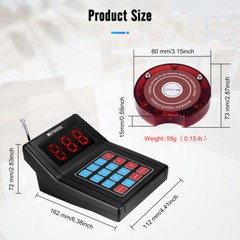 Retekess TD165 Pagers for Restaurants Wireless Pager System Queuing 10 Buzzers