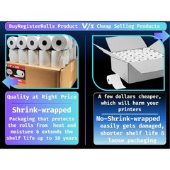 50 Rolls 3 1/8 x 230 Feet Thermal POS Receipt Paper Free 55 GSM Premium