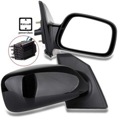 Pair Side View Mirrors 03-08 Toyota Corolla Smooth Non-Folding Non-Heated ABS