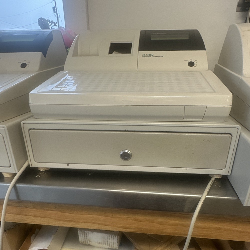 SAM4S ER-5200M Electronic Electric Cash Register, Wired, Lockable Drawer