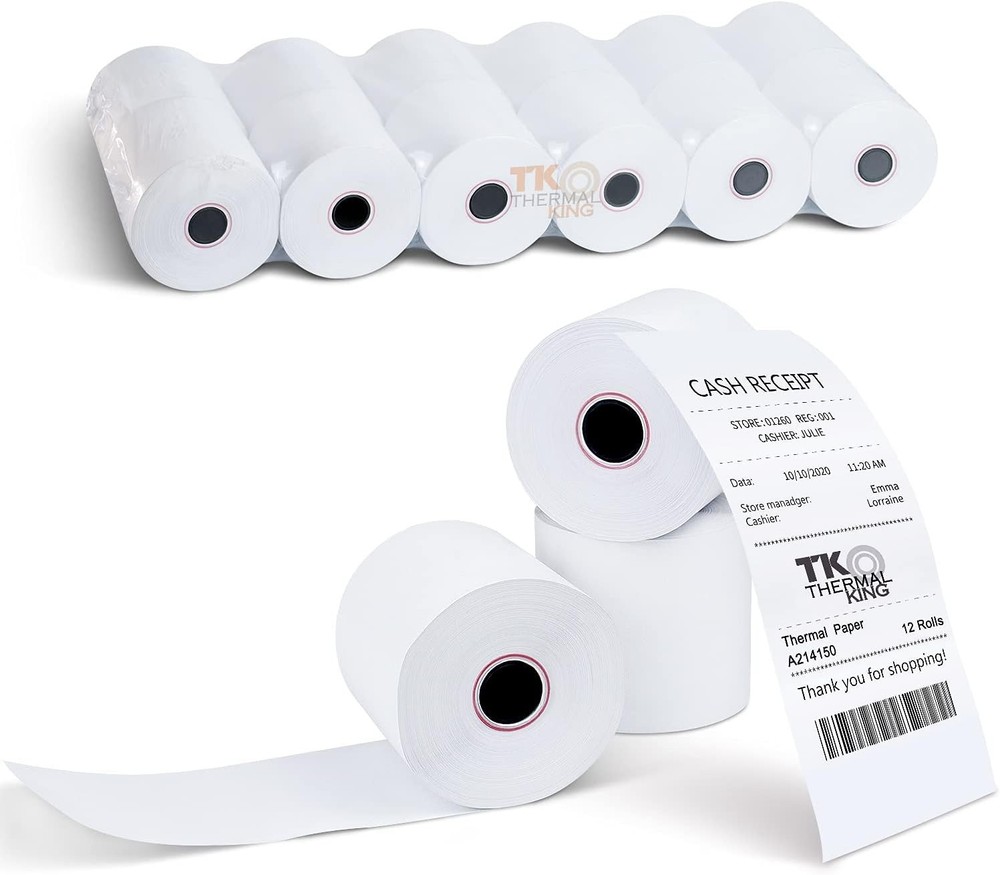 12 Rolls 2 1/4″ x 150′ Thermal Paper Adding Machine/Calculator POS Receipt p…