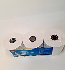 Staples 3 PACK PAPER ROLLS 2 1/4″ x 130′ Calculator Register Adding Machine