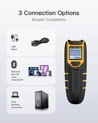 Inateck Barcode Scanner Bluetooth 1D 2D QR Code Scanner Kabellos 2.4GHz Portable