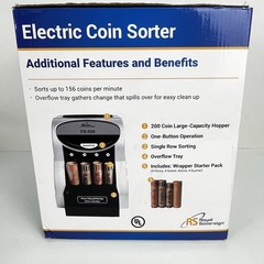 Royal Sovereign USD Coin Sorter, Patented Anti-Jam Technology with Coin Wrappers