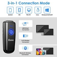 Eyoyo 2D Wireless Bluetooth Barcode Scanner Inventory Reader for Android iOS PC