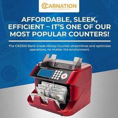 CARNATION Bank money counter machine USED & Counterfeit Bill Detector UV and MG