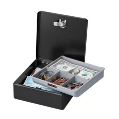 SentrySafe Money Safe Cash Box Steel 0.07 cu ft Lock Removable Tray Security