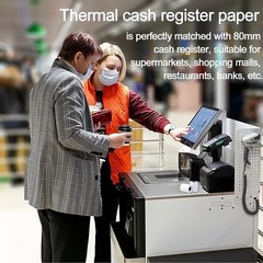 80mm Thermal Receipt Paper Rolls Compatible POS Printer 3-1/8 x 119′ 10 Rolls
