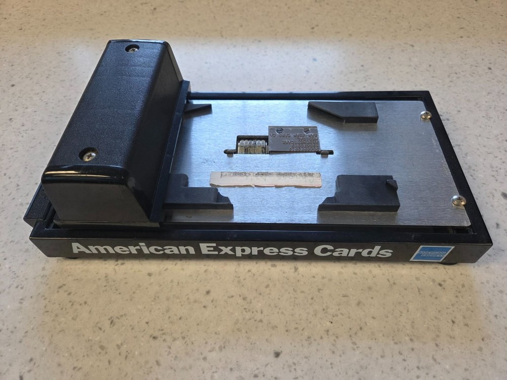 Vintage Datacard American Express Manual Credit Card Imprinter Addressograph