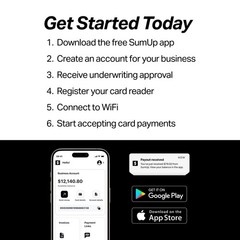SumUp Plus Card Reader, Bluetooth – NFC RFID Credit Reader for White