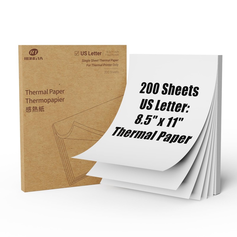 200 PCS 8.5×11 Inch Thermal Printer Paper US Letter Size Fits F81 F82 PN81