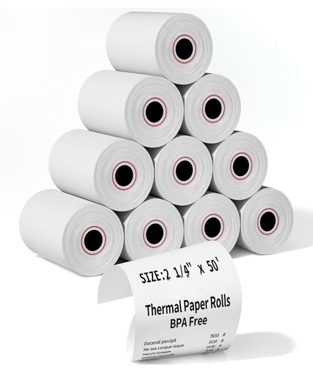 2 1/4 x 50 Thermal Paper 5 Rolls Credit Card & Cash Register POS Receipt Paper