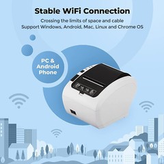 MUNBYN WiFi Thermal POS Receipt Printer upgraded USB/Lan/Serial/Cash Drawer Port