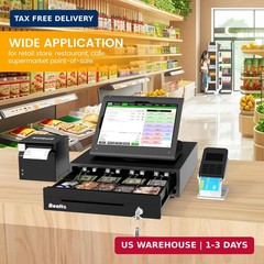 13″ Cash Register Drawer for Small Business, 4 Bill/5 Coin with Check Slot, Stee