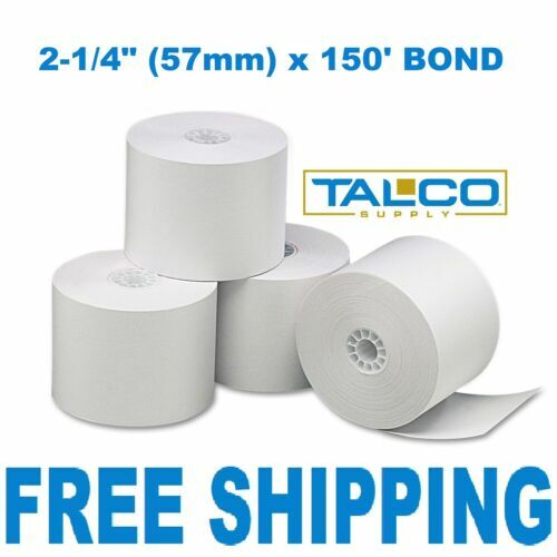 2-1/4″ x 150′ BOND CASH REGISTER PAPER – 100 ROLLS ~FAST FREE SHIPPING~