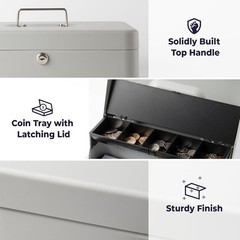 Durable Alloy Steel Cash Box with Key Lock – Perfect for Small Business Use