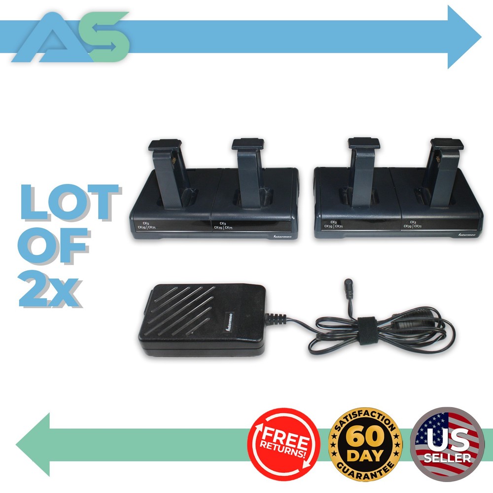 Lot of 2 Intermec 1002UU02 FlexDock Dual Base CK3 CK71 CK75 CN70 | 852-918-002