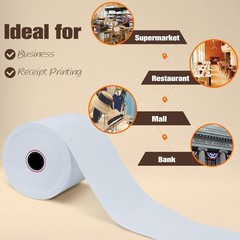 Thermal Receipt Paper 3 1/8 Inch x 230 Feet 10 Rolls Biodegradable Glossy Finish