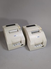 Lot of 2 Epson TM-U220PD Receipt Printer M188D No Power Adapter Tested Working