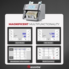 Cassida 8800R V2 USA Premium Bank-Grade Mixed Denomination Money Counter Mach…