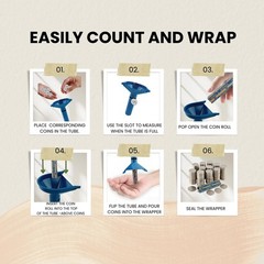 250 Assorted Flat Coin Rolls Wrappers with 4 Coin Sorters Tubes, Includes Qua…