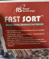 Royal Sovereign Fast Coin Sort Model FS-3D-SC Digital Small Business New