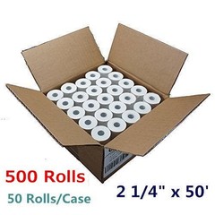 Credit Card 2 1/4″ x 50′ Thermal Paper Cash Register Nurit 8000 – 500 Rolls Case