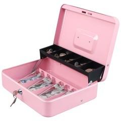 Cash Box with Key Lock, Tiered Design, 4 Bill/5 Coin Slots, 11.8″x9.5″x3.5″, …