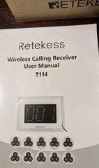 Retekess T114 Wireless Calling Receiver Kit w/ Call/Cancel Button & Manual