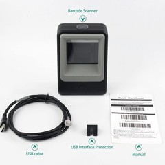 Handsfree 2D 1D Barcode Scanner, QR Omnidirectional Desktop Bar Code Reader Used