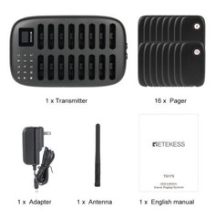Retekess TD175 Restaurant Pager System Queuing 16 Buzzer For Snack Stand Eatery