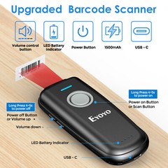 Eyoyo 2D Wireless Bluetooth Barcode Scanner Inventory Reader for Android iOS PC