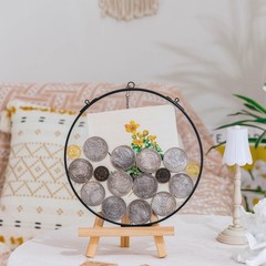 Deep Floating Glass 8 Inch Round Hanging Display Frame for Pressed Flowers, T…