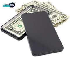 2 PCS Black Metal Cash Box Single Row Currency Tray Money Holder with Lid