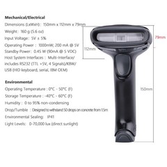 Honeywell Hyperion 1300G-2USB Handheld 1D Laser Barcode Scanner Reader USB Kit