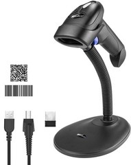 Wireless 1D 2D Barcode Scanner with Stand NetumScan Portable Automatic QR Cod…