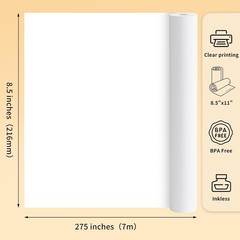 4 Rolls Thermal Paper 8.5x 11 Inch US Letter Size for Portable Printer M08F M832