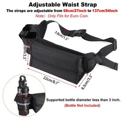 Euro Coin Holder Coin Dispenser with Water Bottle Holder, Fanny Pack with Ban…