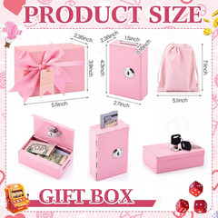 3 Pcs Metal Casino Cash Box for Gambler, Winners Bank Pocket Size Casino Cash Sa
