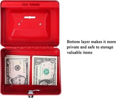 Small Lock Cash Box with Money Tray, Locking Money Box for Kids with Slot on …