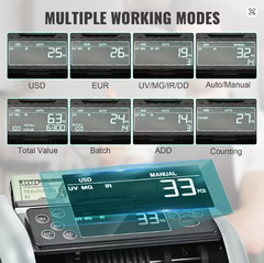 Money Counter Machine Bill Counter with UV MG IR DD Counterfeit Detection VEVOR