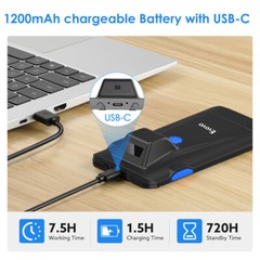 2D Wireless Bluetooth Barcode Scanner, Phone Back Clip for iPhone,Android, iOS