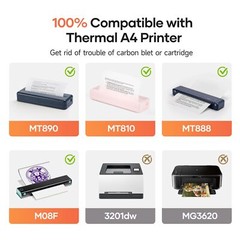 2 Rolls 4.3-inch 110mm Thermal Paper for HPRT MT810 M08F Portable Printers
