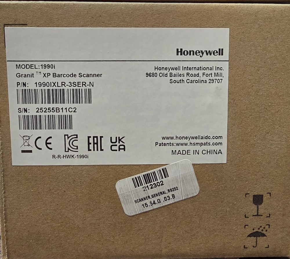 HONEYWELL 1990ISR-3-R 1990i RUGGED BARCODE SCANNER KIT