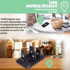 TD157 Restaurant Pager System, Pagers for Restaurants, 984ft Long Range, Set …