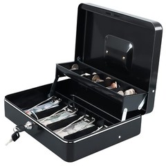 xydled Cash Box with Money Tray and Key Lock,Tiered, Cantilever Design,4 Bill…