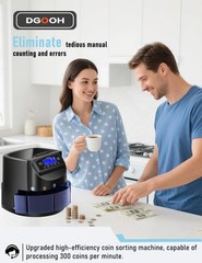 Coin Counter and Dollar Coin sorter with LCD Display, 300-coin Capacity, Supp…