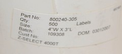 Zebra Thermal Printing Labels 4”W X 3”L 800240-305 CASE OF 12 6000 Labels