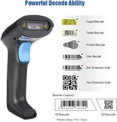 Realinn RL6200BT Wireless/BT/USB Barcode Scanner 1D 2D QR Rechargeable